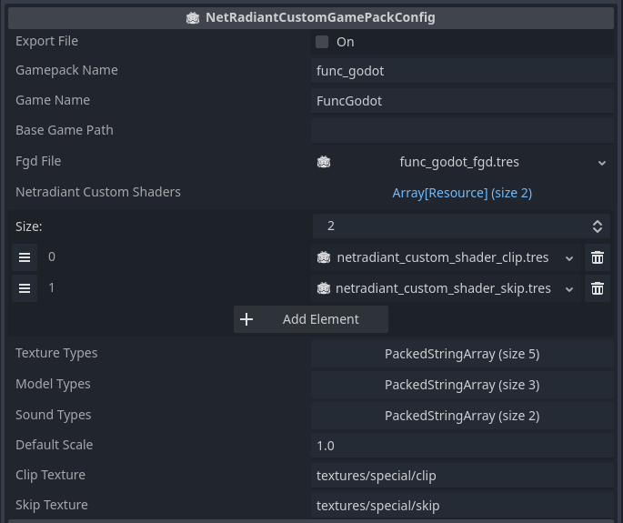 NetRadiantCustomGamepackConfig properties